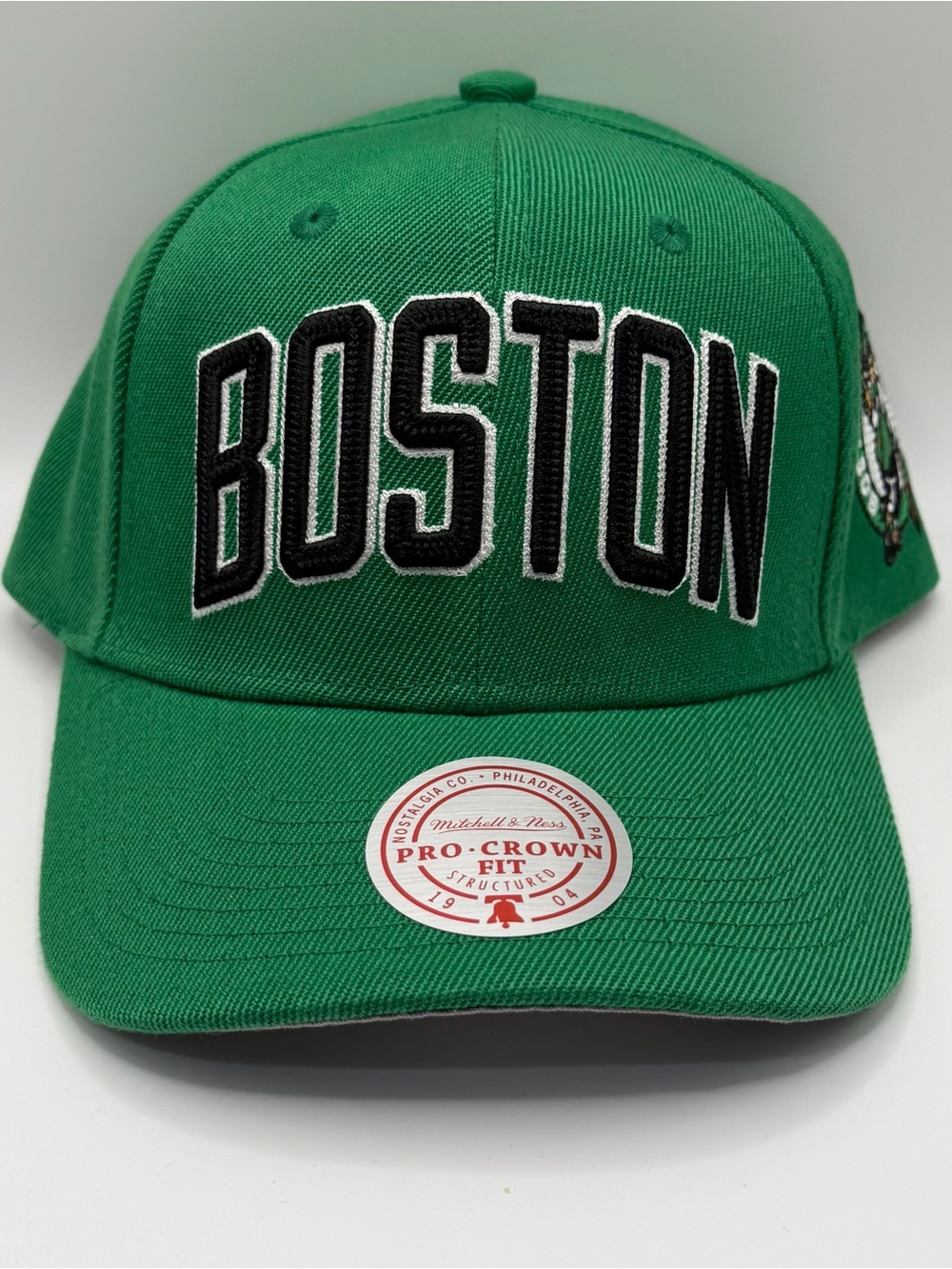 Boston Celtics Mitchell & Ness Chain Gang Pro Crown Snapback Cap Kelly Green Hat